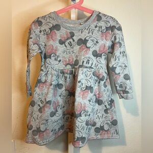 Disney Junior Minnie Gray Bow Minnie Sweater Dress 3T